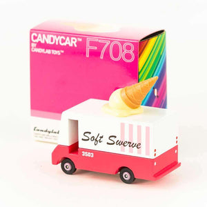 Candylab Eiswagen aus Holz, Seitenansicht mit Schalter
