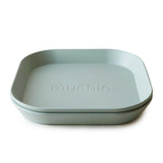 2-er Set assiettes enfant Square Sauge
